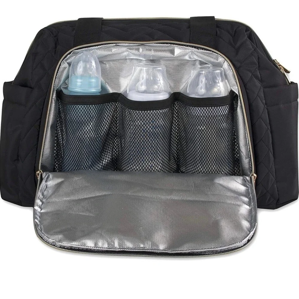 Brand New Black Fisher Price Quilted Diaper Bag